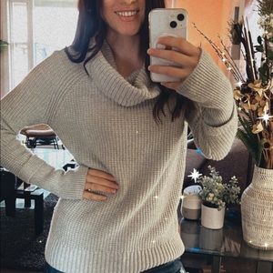Sharon Cowl Neck Waffle Stitch Pullover